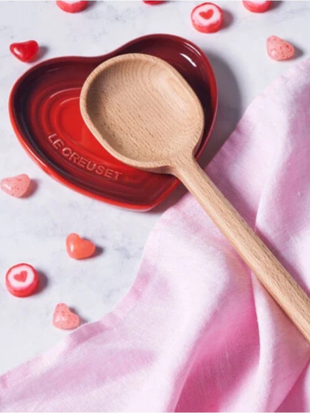 Le Creuset Red Cerise Heart Spoon Rest